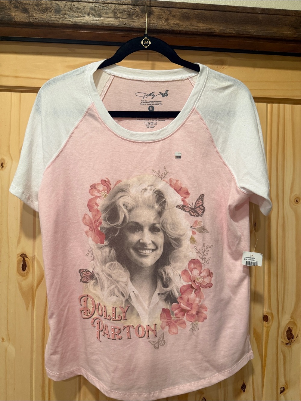 Pink Raglan Graphic Short Sleeve Tee - Dolly Parton Motif